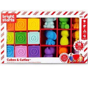 New Bright Starts Block and Buddies Cubes & Cuties Baby Toy Gift Set 18 Piece